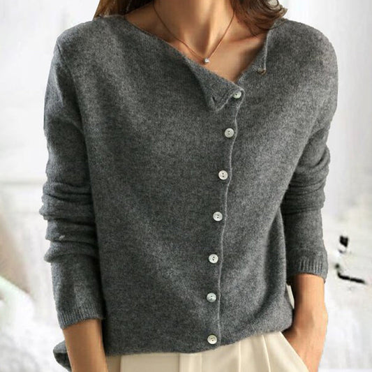 Livia – Gebreid Vest met Knopen
