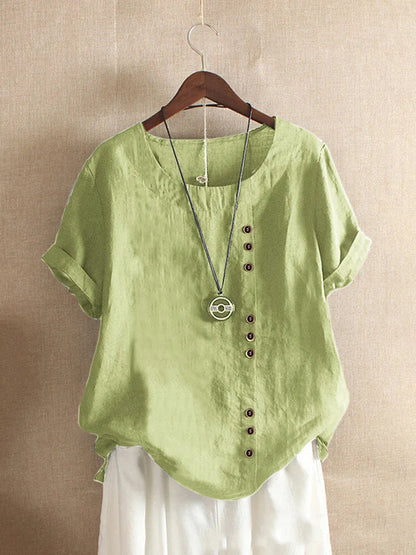 Nina – Elegante Katoenen Blouse met Knoopdetails