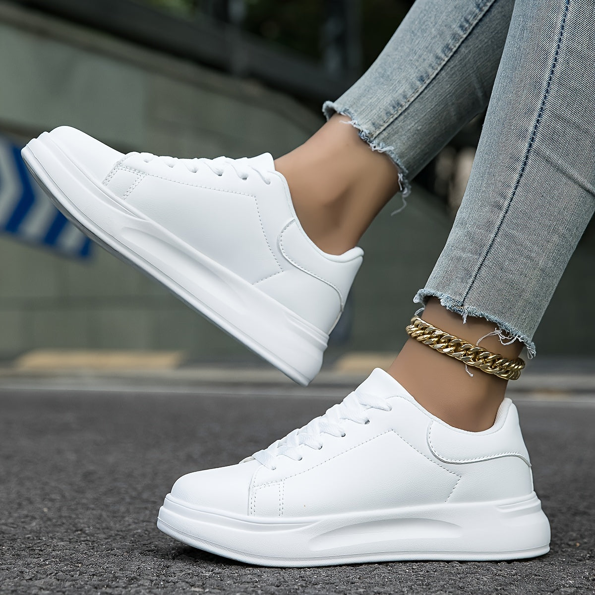 LumaStep – Witte leren damessneakers, licht & stijlvol