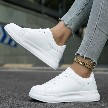 LumaStep – Witte leren damessneakers, licht & stijlvol