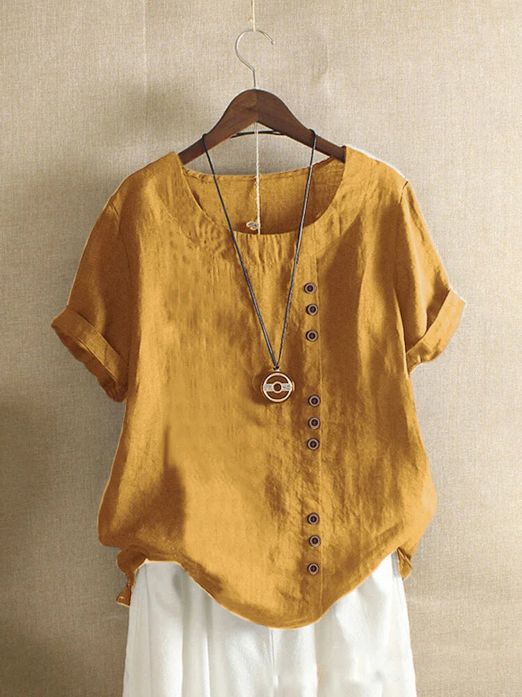 Nina – Elegante Katoenen Blouse met Knoopdetails