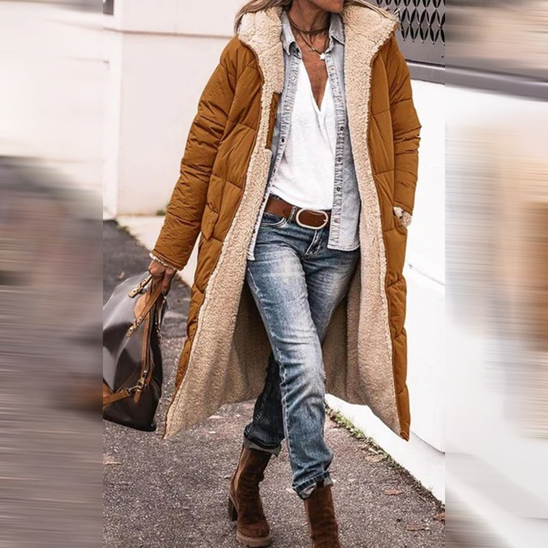 Elin – Warme lange damesjas voor de winter