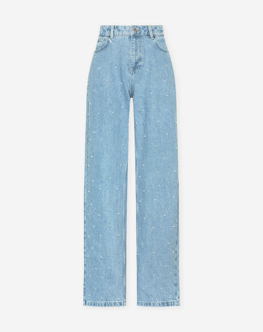 Pearl Elegance Denim – Tijdloos met een Glansje
