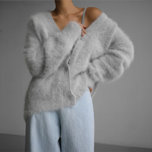 Mohairella – Oversized Damesvest met Knopen