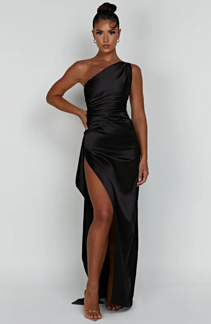 Velanora Luxe Satijnen One-Shoulder Avondjurk