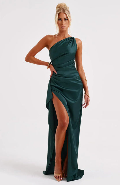 Velanora Luxe Satijnen One-Shoulder Avondjurk