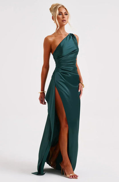 Velanora Luxe Satijnen One-Shoulder Avondjurk