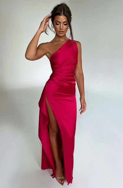 Velanora Luxe Satijnen One-Shoulder Avondjurk