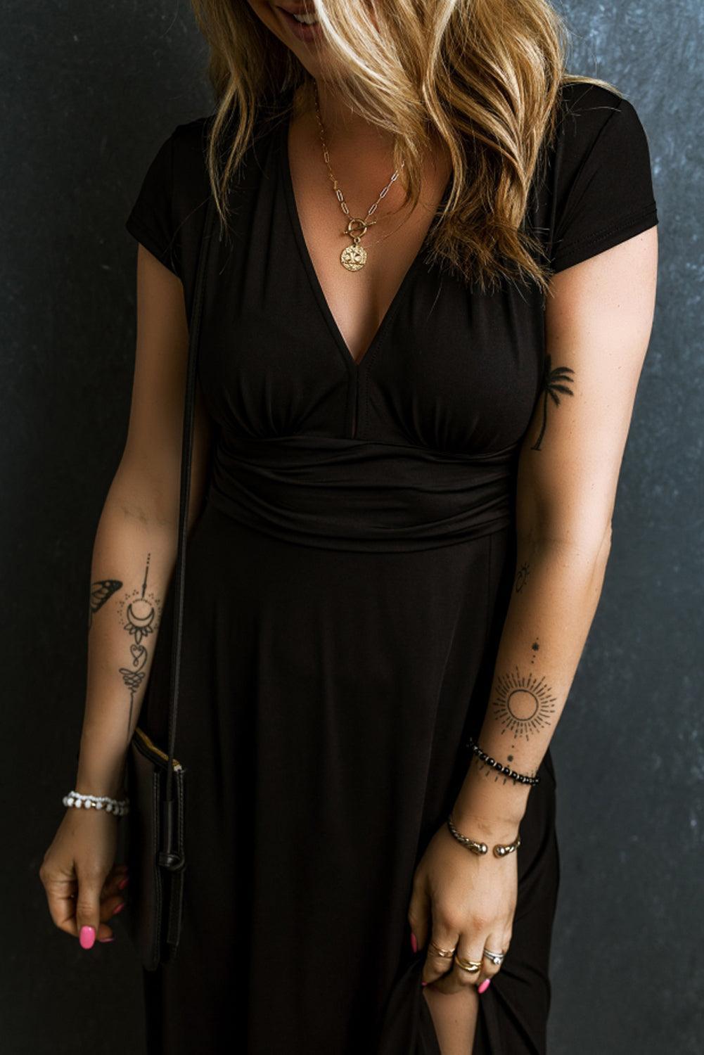 Elegance Maxi Dress – Tijdloze V-hals Chic