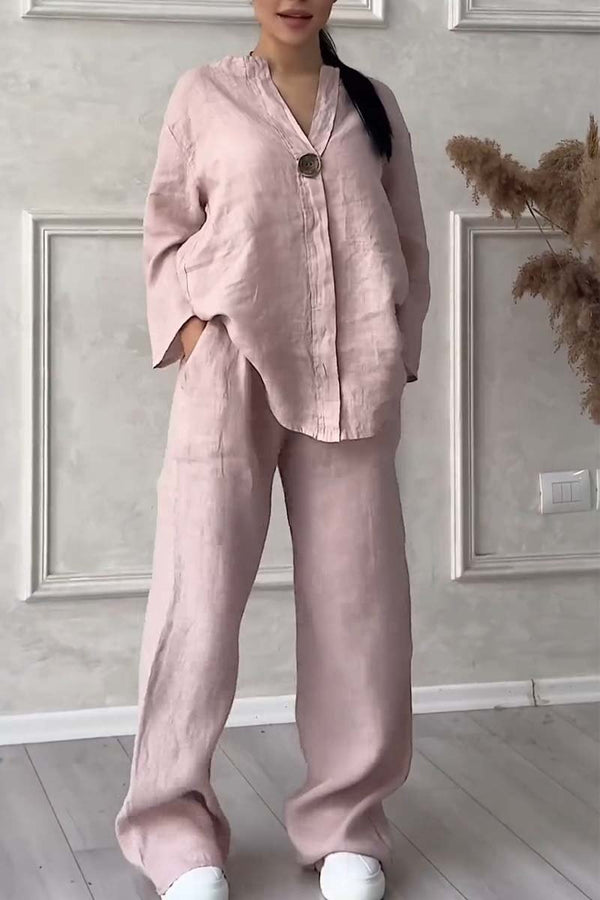Livia - Casual Tweedelige Set van Katoen en Linnen | Comfort & Stijl in Één