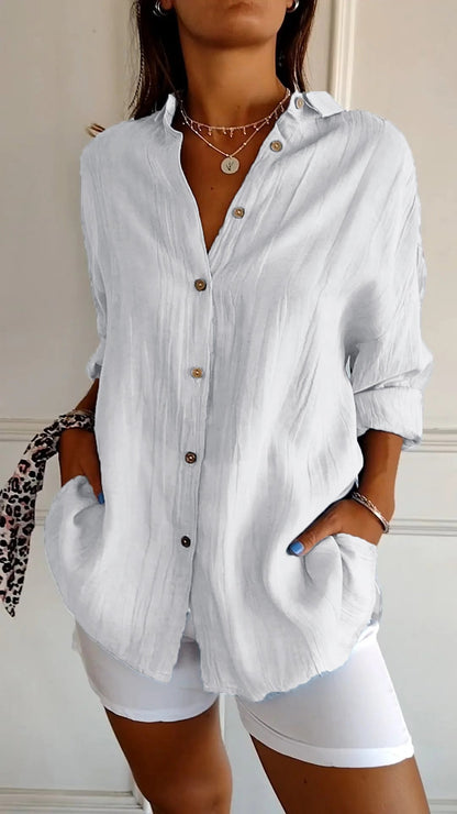 BreezyBliss – Luchtige Loszittende Blouse voor Dames