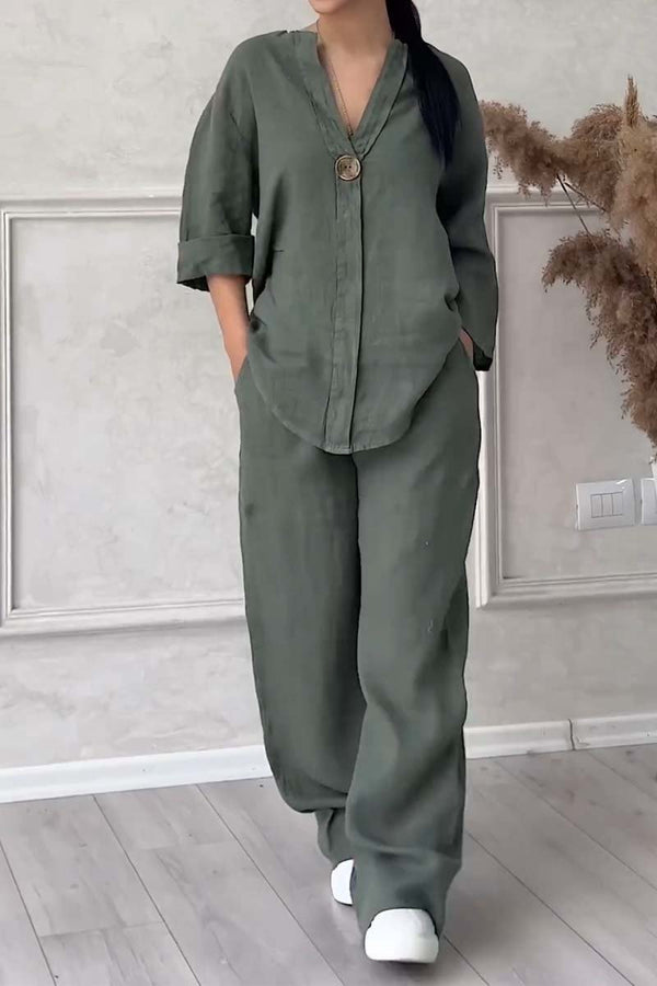 Livia - Casual Tweedelige Set van Katoen en Linnen | Comfort & Stijl in Één