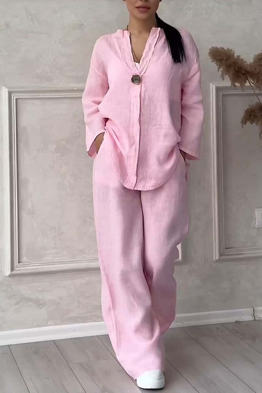 Livia - Casual Tweedelige Set van Katoen en Linnen | Comfort & Stijl in Één