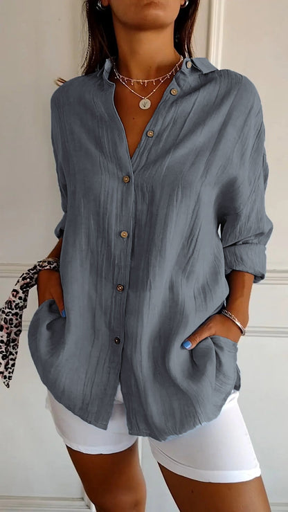 BreezyBliss – Luchtige Loszittende Blouse voor Dames