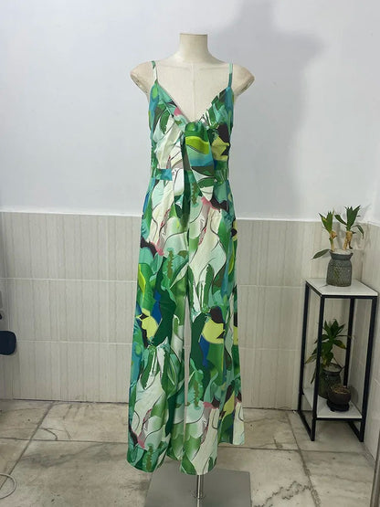 FloraVibe – Dames Floral Print V-Hals Jumpsuit