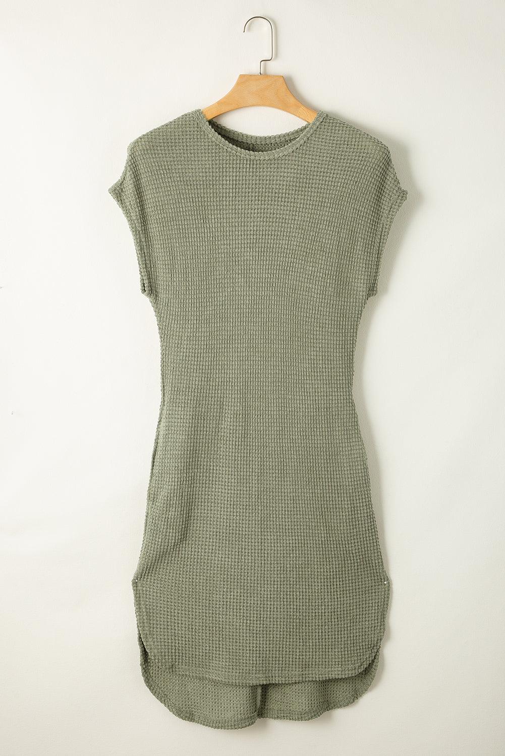 Waffle Chic T-shirt Dress – Comfort en Stijl in Één