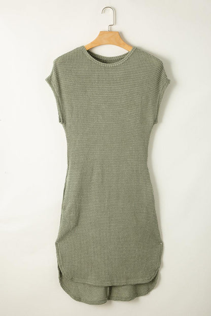 Waffle Chic T-shirt Dress – Comfort en Stijl in Één